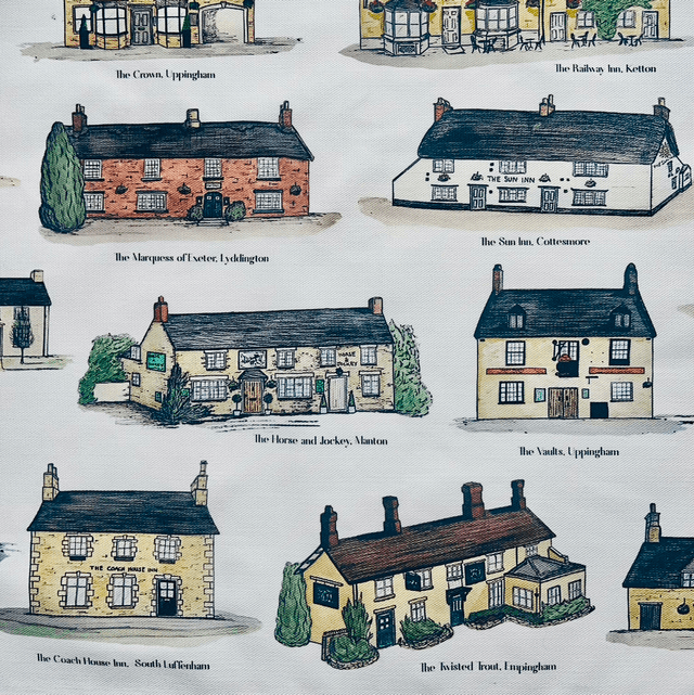 The Rutland Pub Crawl Tea Towel
